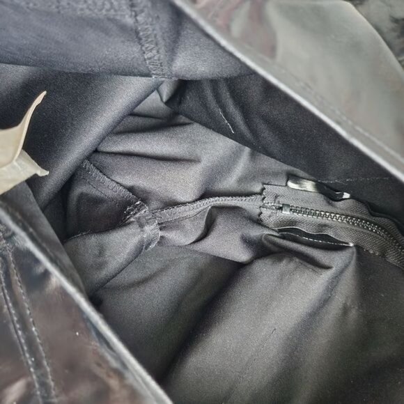 SUPER‎ LOW FAT x VINTAGE 90s Mall Goth Faux Leather shiny black padded pants - Picture 15 of 16